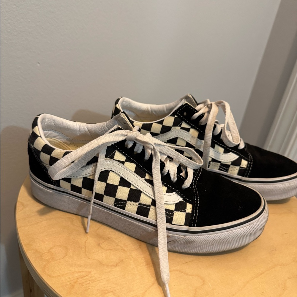 Vans Black and White Old Skool Checkerboard Sneakers